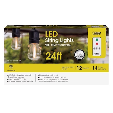 LED String Lights Amber 24 Ft 12 Lights